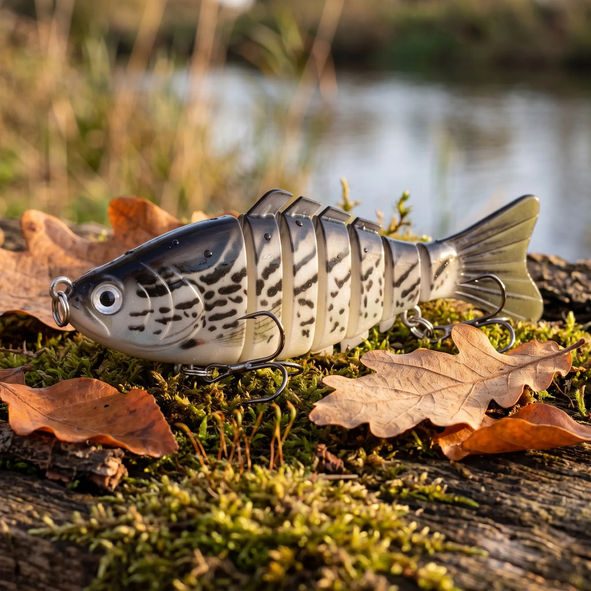 Apex Segment Swimbait 7-delig Snoekaas - op mos aan de rivier