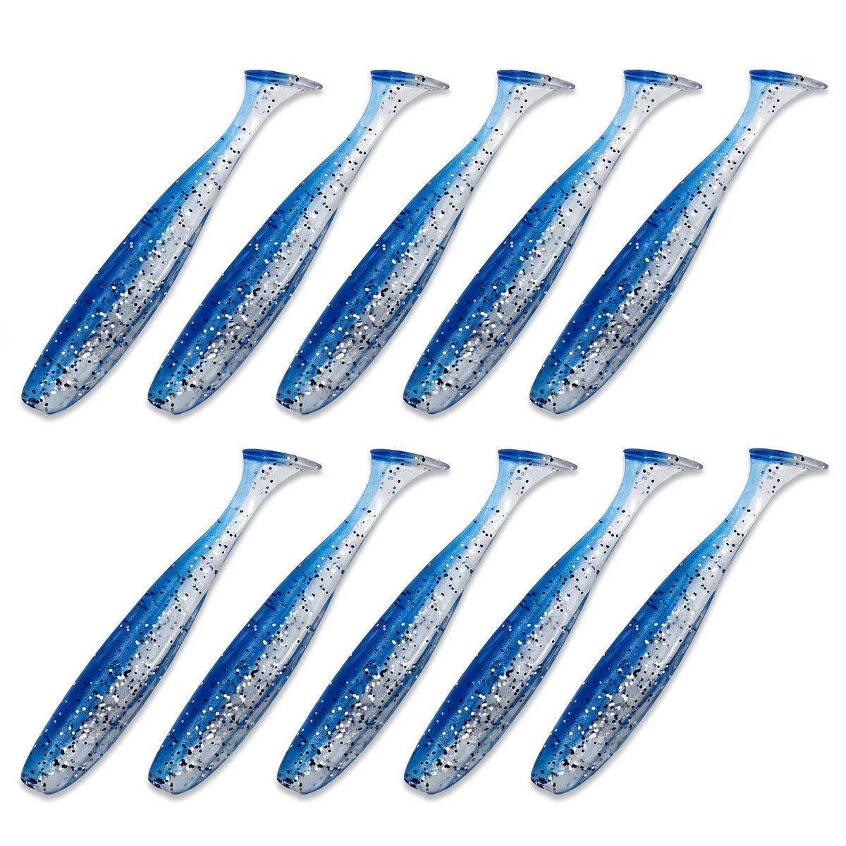Apex Paddle Tail Shad 7 cm voor Baars en Snoekbaars - blauw glitter