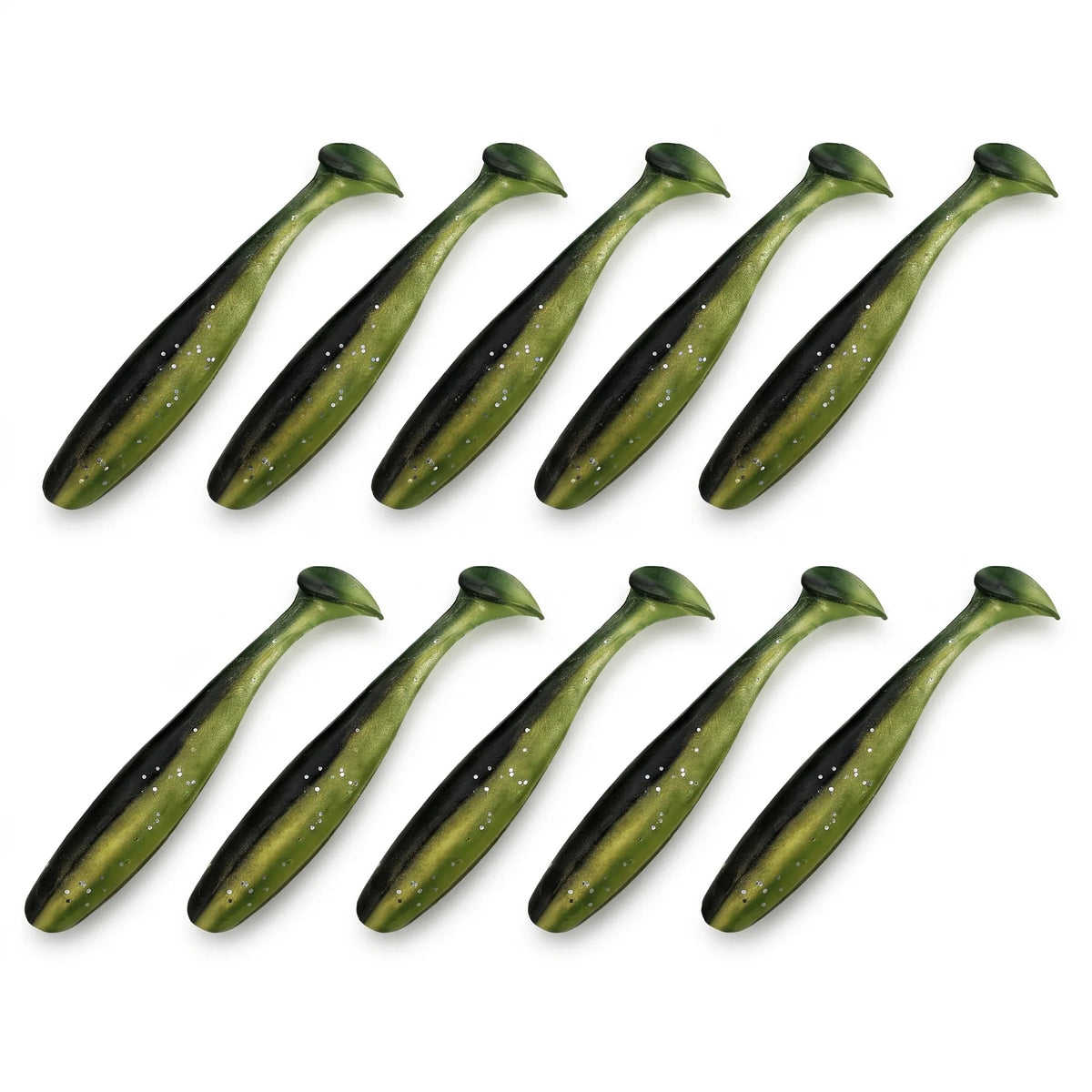 Apex Paddle Tail Shad 7 cm voor Baars en Snoekbaars - donkergroen
