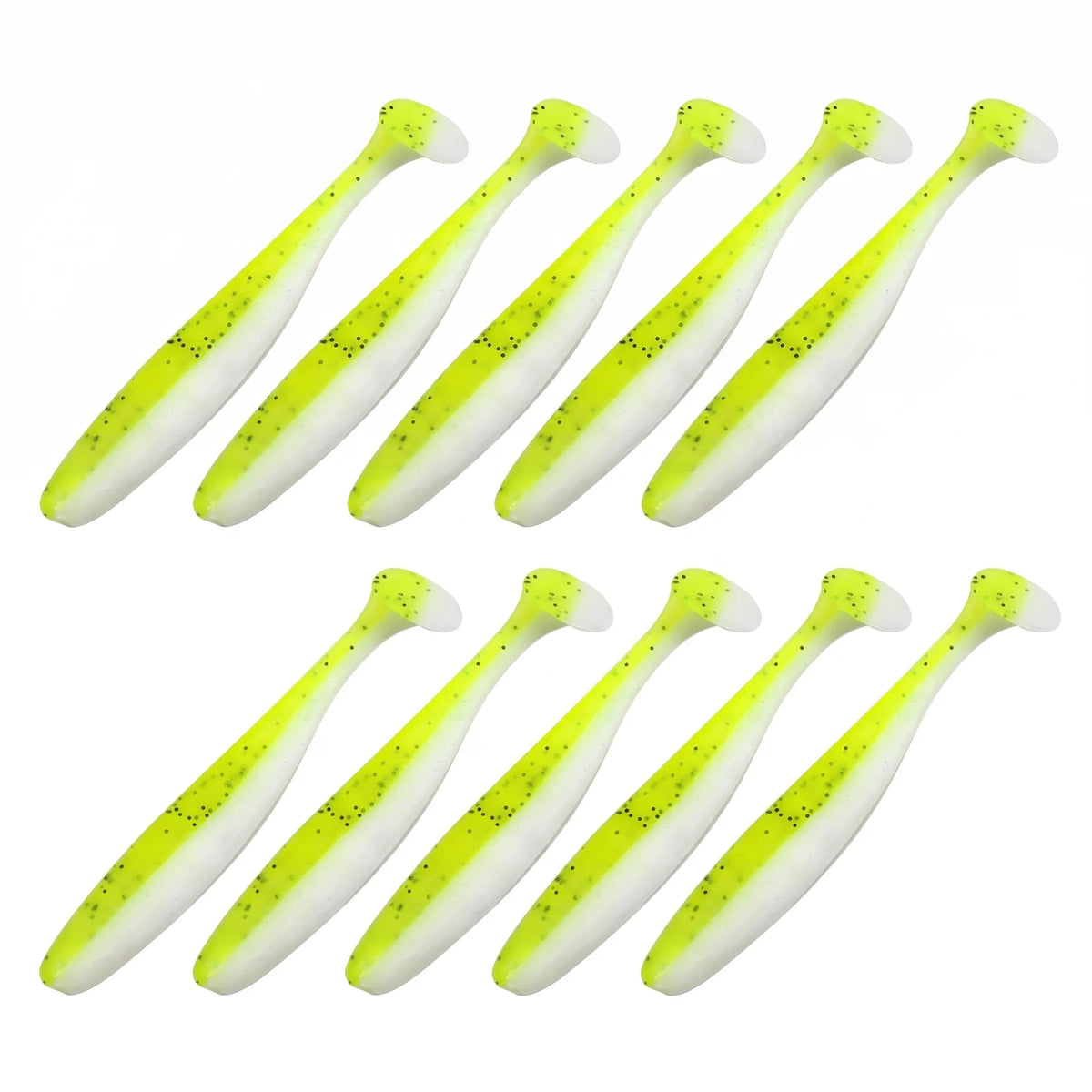 Apex Paddle Tail Shad 7 cm voor Baars en Snoekbaars - geelgroen