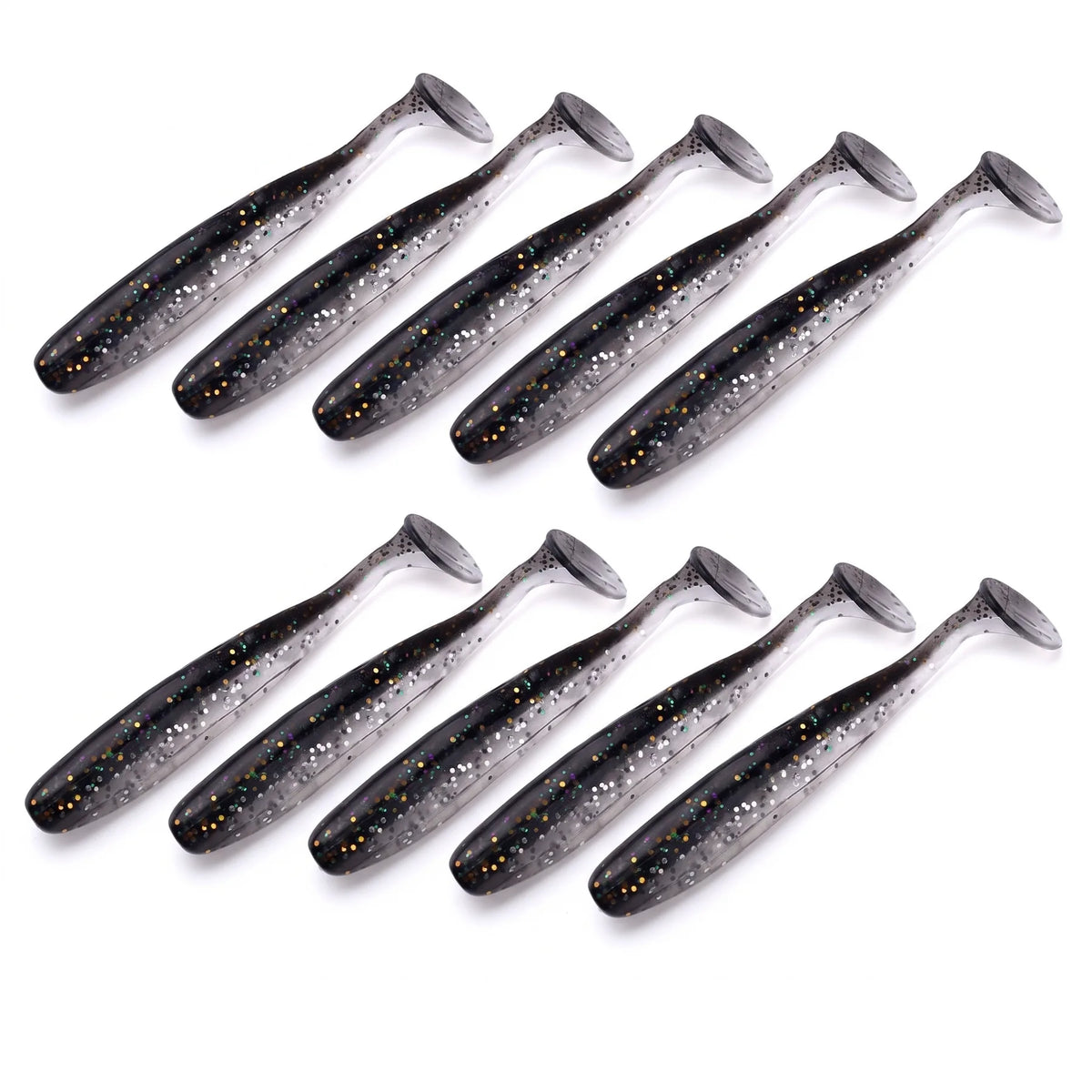 Apex Paddle Tail Shad 7 cm voor Baars en Snoekbaars - grijszwart