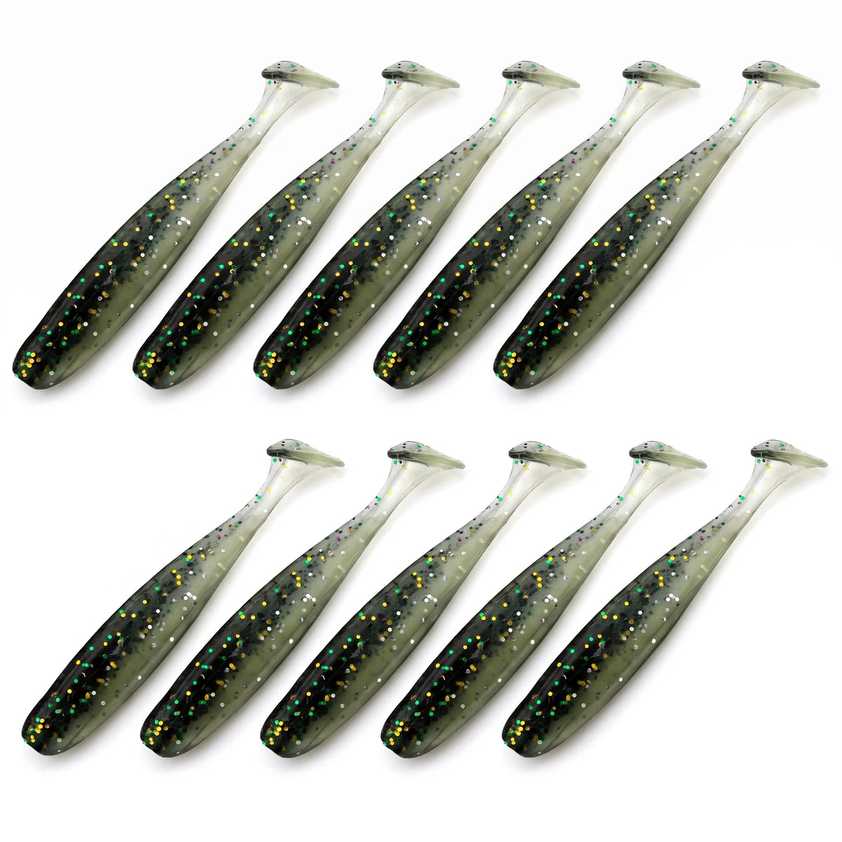 Apex Paddle Tail Shad 7 cm voor Baars en Snoekbaars - groen glitter