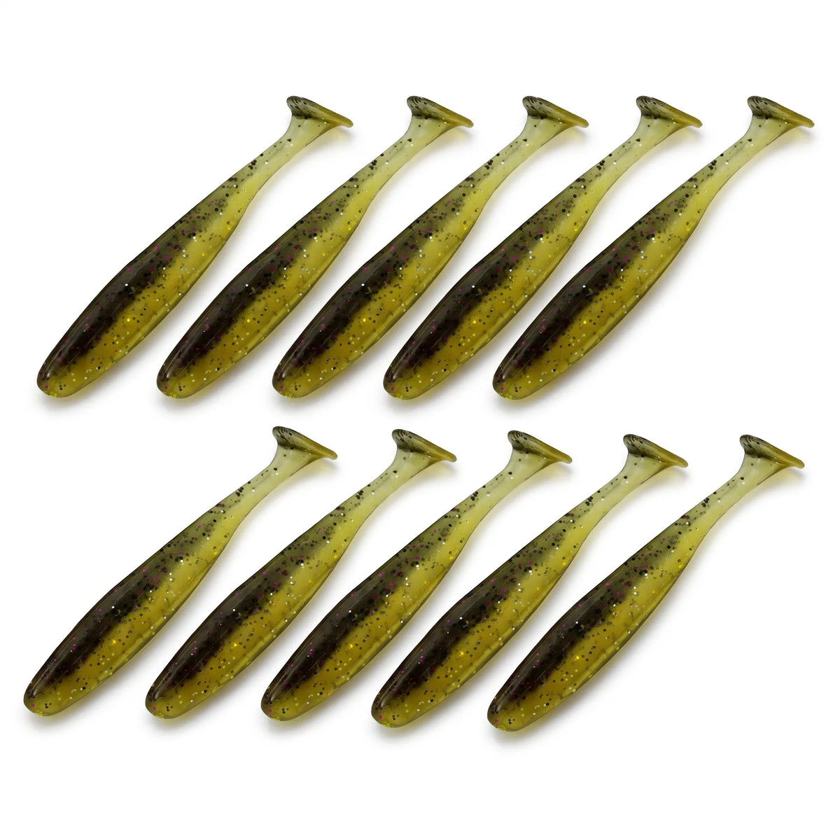Apex Paddle Tail Shad 7 cm voor Baars en Snoekbaars - olijfbruin