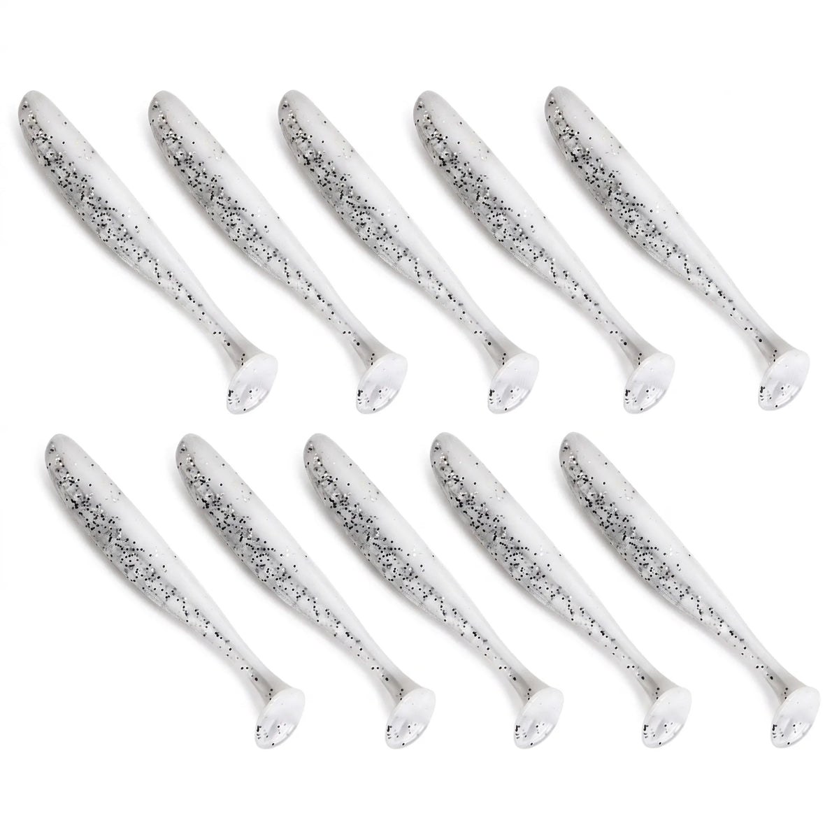 Apex Paddle Tail Shad 7 cm voor Baars en Snoekbaars - wit glitter